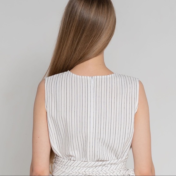 White striped cotton midi dress - Picture 6 of 11